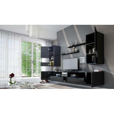 Elegante Wohnzimmerwand BRADT 41 - schwarz