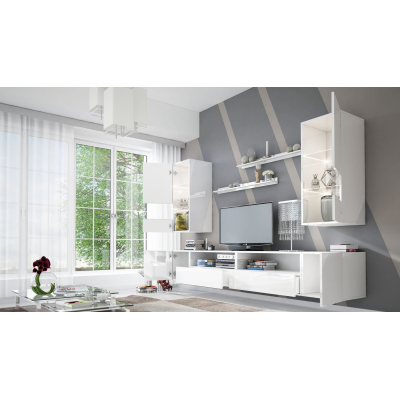 Elegante Wohnzimmerwand BRADT 41 – weiß