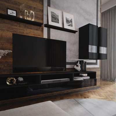 Elegante Wohnzimmerwand BRADT 24 - schwarz