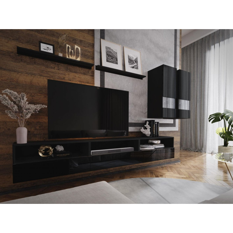 Elegante Wohnzimmerwand BRADT 24 - schwarz