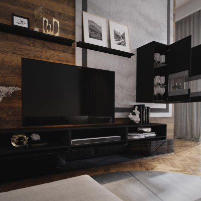 Elegante Wohnzimmerwand BRADT 24 - schwarz