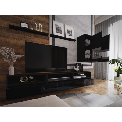 Elegante Wohnzimmerwand BRADT 24 - schwarz
