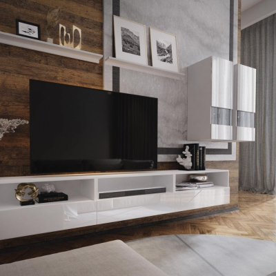 Elegante Wohnzimmerwand BRADT 24 - weiß