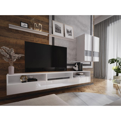 Elegante Wohnzimmerwand BRADT 24 - weiß