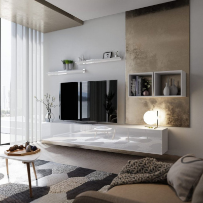 Elegante Wohnzimmerwand BRADT 18 – weiß
