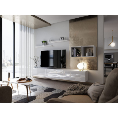 Elegante Wohnzimmerwand BRADT 18 – weiß