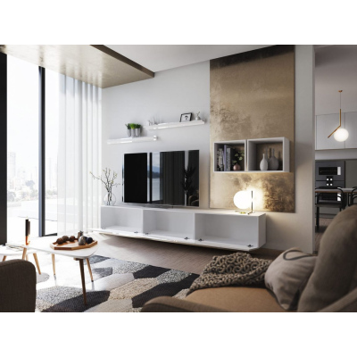 Elegante Wohnzimmerwand BRADT 18 – weiß