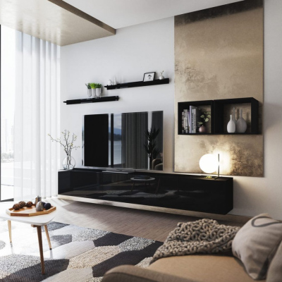 Elegante Wohnzimmerwand BRADT 18 - schwarz