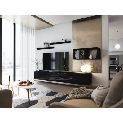 Elegante Wohnzimmerwand BRADT 18 - schwarz