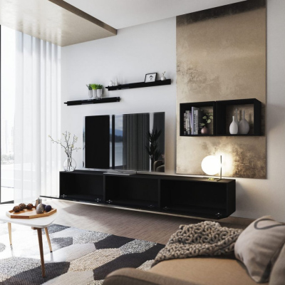 Elegante Wohnzimmerwand BRADT 18 - schwarz