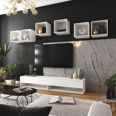 Elegante Wohnzimmerwand BRADT 27 - weiß