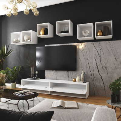 Elegante Wohnzimmerwand BRADT 27 - weiß