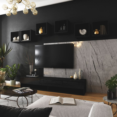 Elegante Wohnzimmerwand BRADT 27 - schwarz