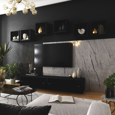 Elegante Wohnzimmerwand BRADT 27 - schwarz