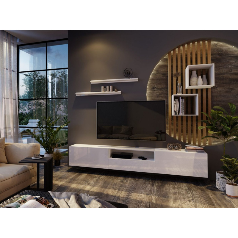 Elegante Wohnzimmerwand BRADT 30 - weiß