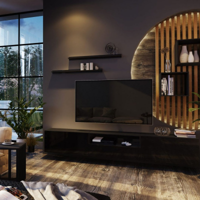 Elegante Wohnzimmerwand BRADT 30 - schwarz