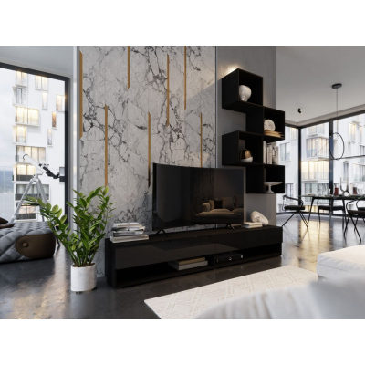 Elegante Wohnzimmerwand BRADT 34 - schwarz