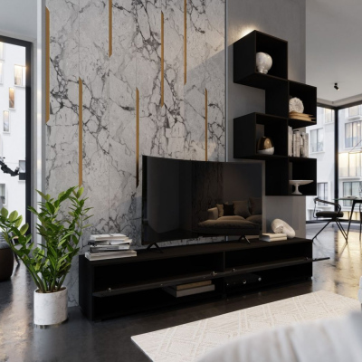 Elegante Wohnzimmerwand BRADT 34 - schwarz