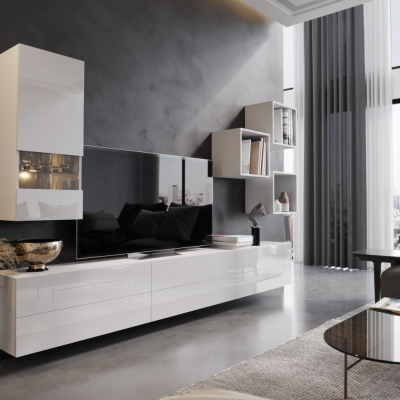 Elegante Wohnzimmerwand BRADT 45 - weiß