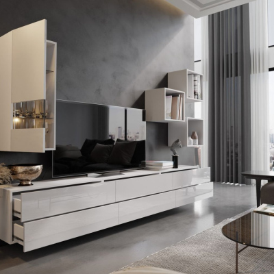 Elegante Wohnzimmerwand BRADT 45 - weiß