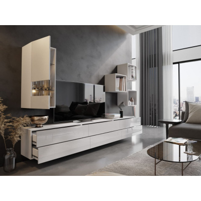 Elegante Wohnzimmerwand BRADT 45 - weiß