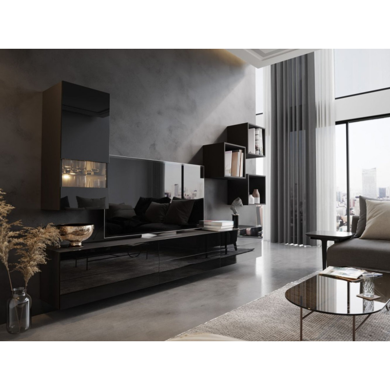 Elegante Wohnzimmerwand BRADT 45 - schwarz
