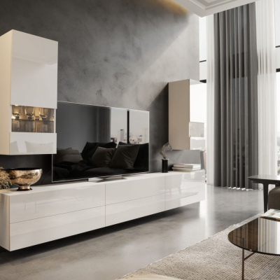 Moderne Wohnzimmerwand BRADT 46 – weiß