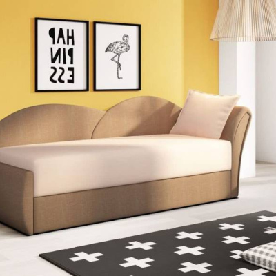 Ausziehbares Tagesbett mit Stauraum ANGIE – Braun / Beige