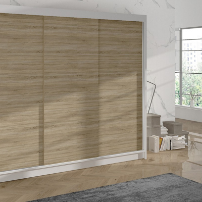 Kleiderschrank DANIELLA 2 – Breite 200 cm, weiß / Eiche sonoma