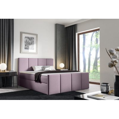 Bett mit Matratze und Lattenrost LOLA – 200x200, lila 2 + KOSTENLOSER Topper