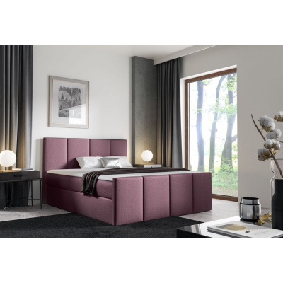 Bett mit Matratze und Lattenrost LOLA – 200x200, lila 1 + KOSTENLOSER Topper