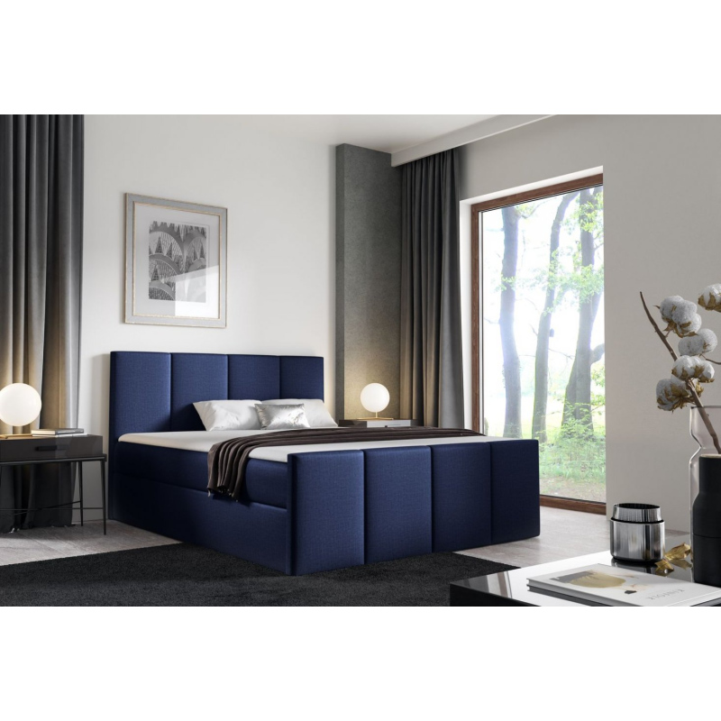 Bett mit Matratze und Lattenrost LOLA – 120x200, blau 1 + KOSTENLOSER Topper