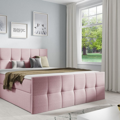 Doppelbett CHLOE – 200x200, rosa + GRATIS-Topper