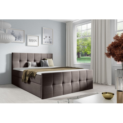 Doppelbett CHLOE – 180x200, braun + GRATIS-Topper