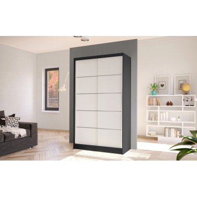 Eleganter Kleiderschrank ARINI 4 – Breite 100 cm, schwarz / weiß