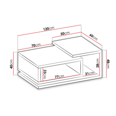 Atypischer KIBOU Couchtisch – Schwarz matt