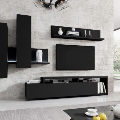 Originale KIBOU Wohnzimmerwand – mattschwarz