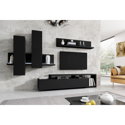 Originale KIBOU Wohnzimmerwand – mattschwarz