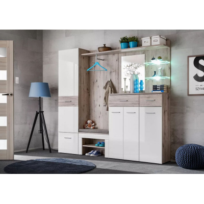 Flurwand TELA 4 – Wellington Eiche / Weiß
