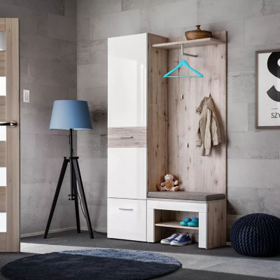 Flurwand TELA 5 – Wellington Eiche / Weiß