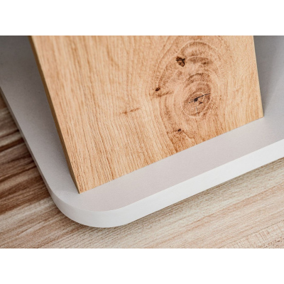 Zweitüriger Kleiderschrank RENI – Breite 84 cm, perlgrau / Artisan-Eiche
