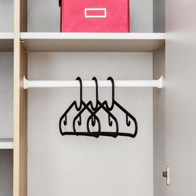 Zweitüriger Kleiderschrank RENI – Breite 84 cm, perlgrau / Artisan-Eiche