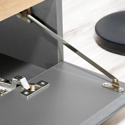 Wohnwand MEDA - Anthrazit / Wotaneiche