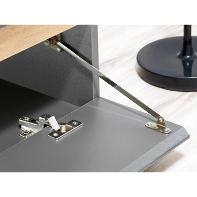 Wohnwand MEDA - Anthrazit / Wotaneiche