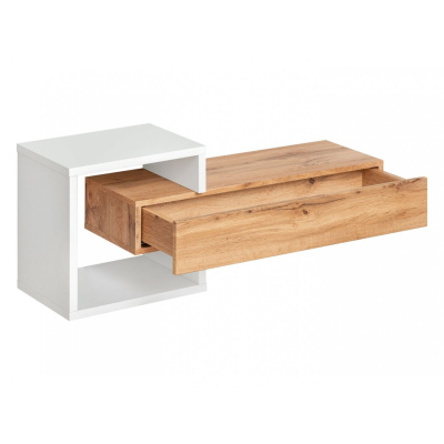 Quadratisches Regal mit Schublade IRA - Wotan Eiche