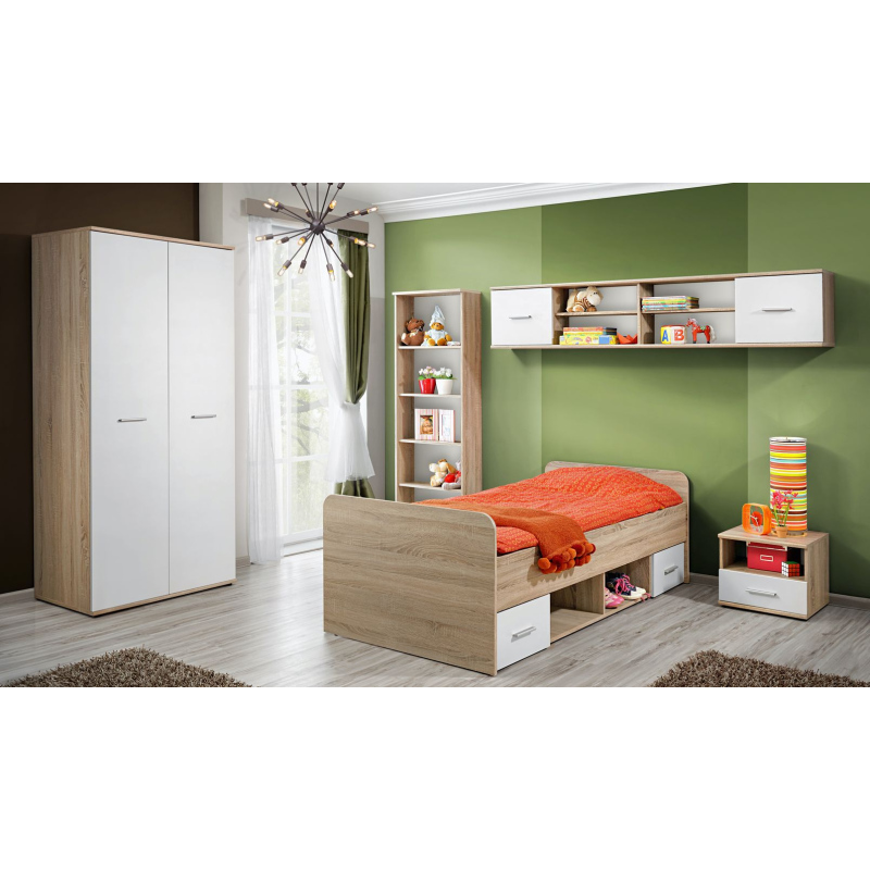 Studentenzimmer EMAN 2 – Sonoma-Eiche / Weiß