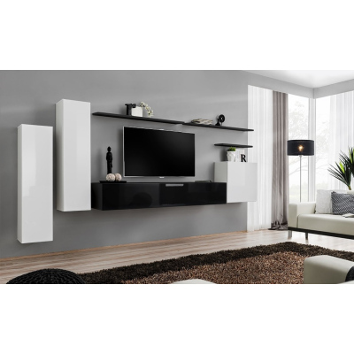 Wohnzimmerwand RIONATA 1 - weiß / schwarz