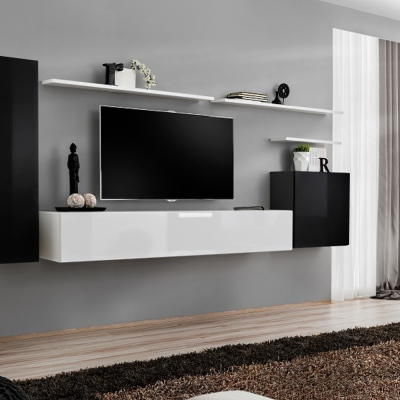 Wohnzimmerwand RIONATA 1 - schwarz/weiß