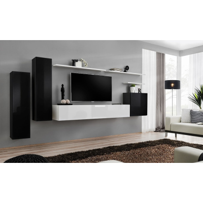 Wohnzimmerwand RIONATA 1 - schwarz/weiß