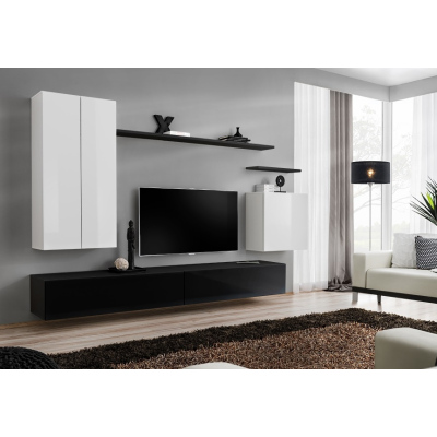 Wohnzimmerwand RIONATA 2 - weiß / schwarz